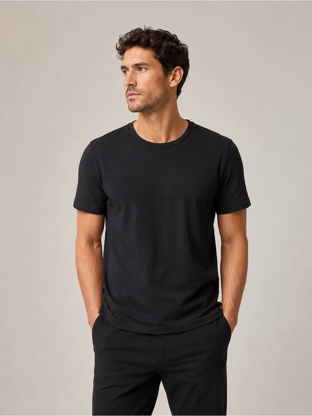 Banana Republic Dress Crew T-Shirt Black | Size Large